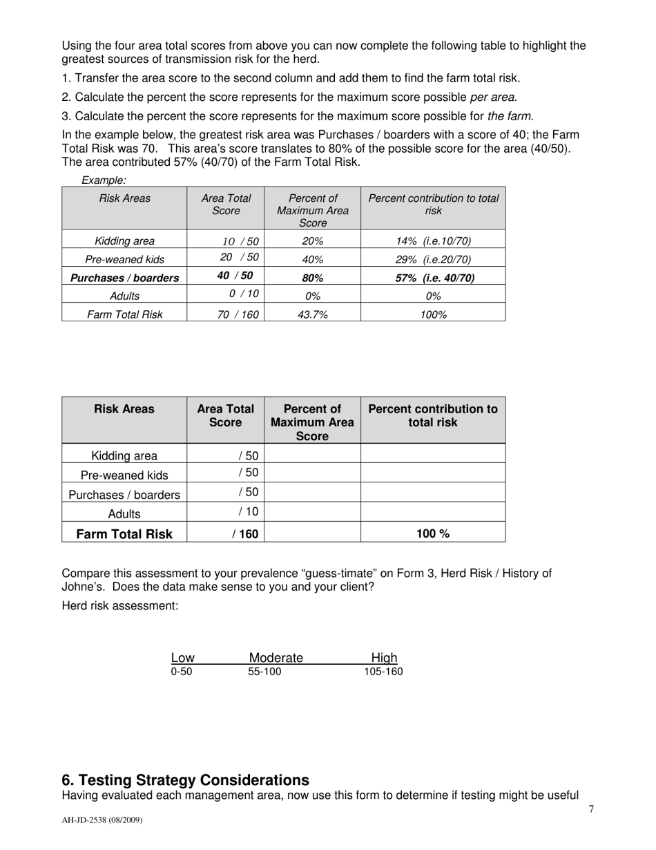 Form AH-JD-2538 Goat Risk Assessment and Herd Management Plan - Wisconsin, Page 8
