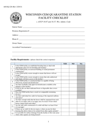 Form AH-EQ-220 Wisconsin Cem Quarantine Station Facility Checklist - Wisconsin, Page 2