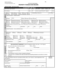 Document preview: Form CP-120 Property Transaction Record - Wisconsin