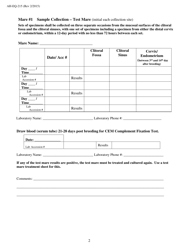 Form AH-EQ-215 Wisconsin Cem Imported Stallion Testing &amp; Treatment - Wisconsin, Page 3