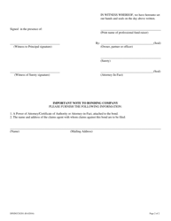 Form DFI/DCCS/201 Professional Fund-Raiser Bond (Custodial) - Wisconsin, Page 2