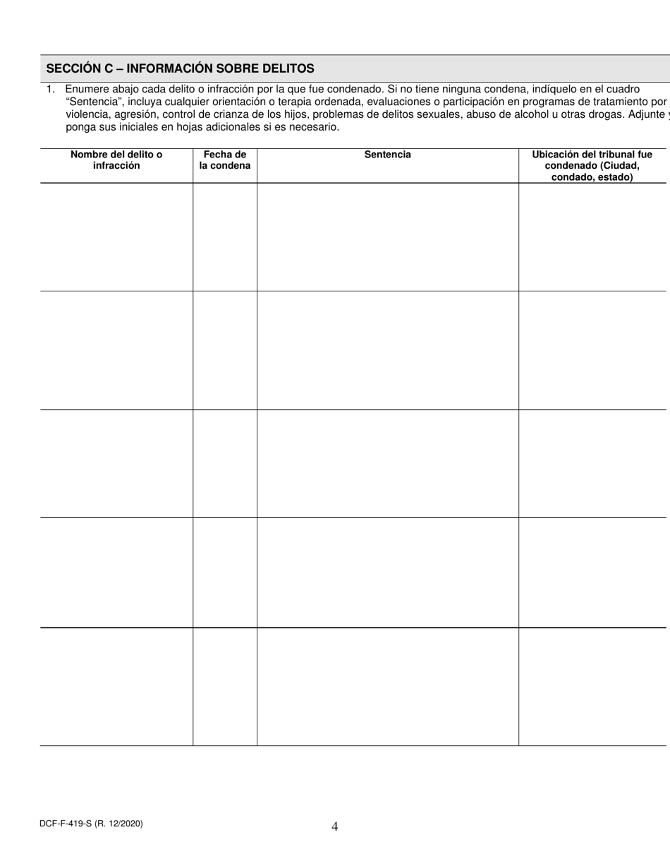 Formulario DCF-F-419-S Solicitud De Revision De Rehabilitacion - Wisconsin (Spanish), Page 4