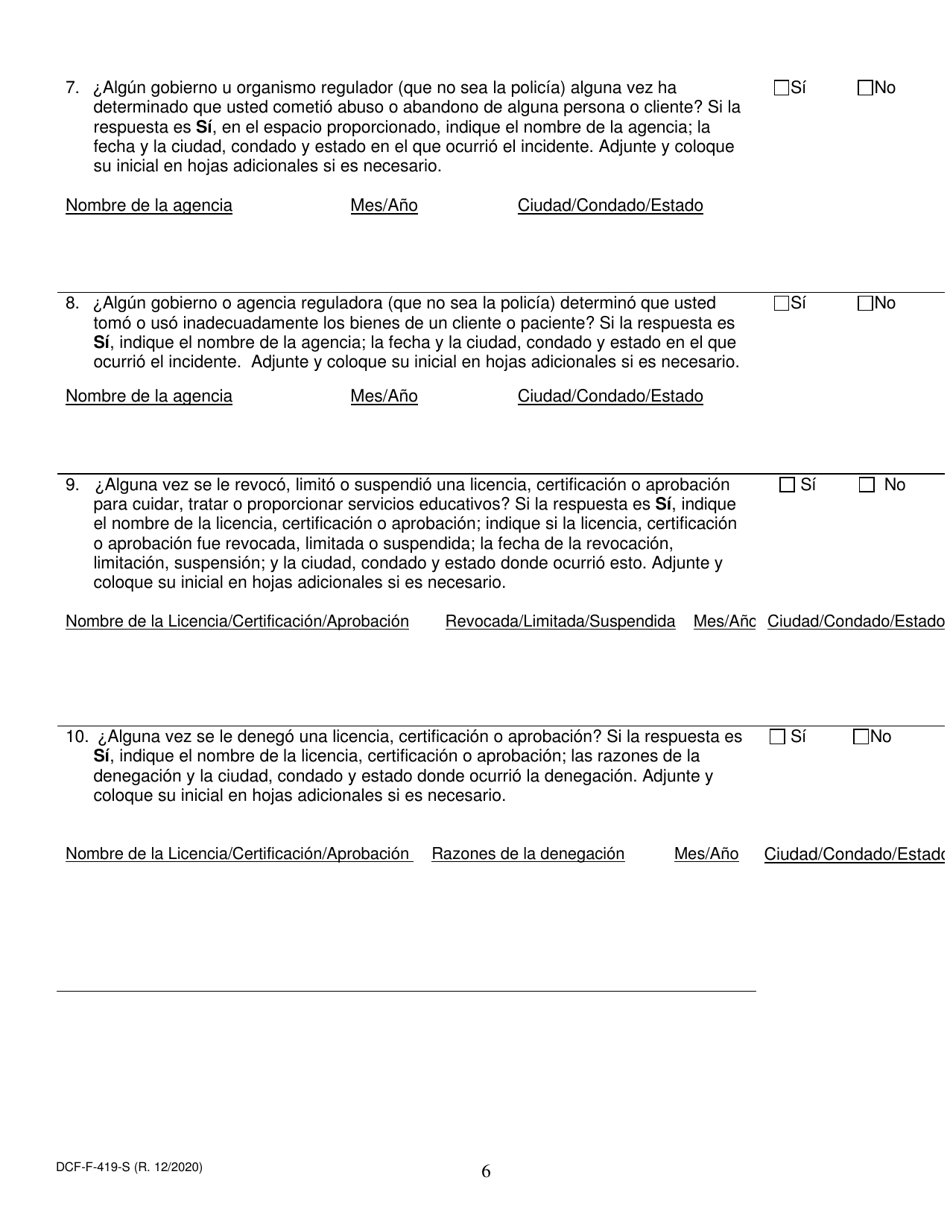 Formulario DCF-F-419-S Solicitud De Revision De Rehabilitacion - Wisconsin (Spanish), Page 6