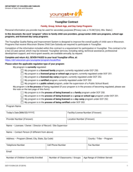 Document preview: Form DCF-F-5109-E Youngstar Contract - Family, Group, School-Age, and Day Camp Programs - Wisconsin