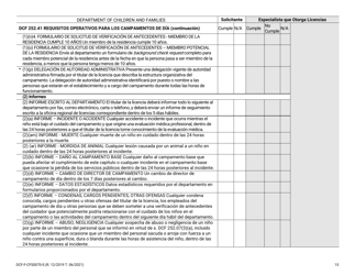 Formulario DCF-F-CFS0070-S Lista De Verificacion De La Licencia Inicial - Campamentos De Dia - Wisconsin (Spanish), Page 15