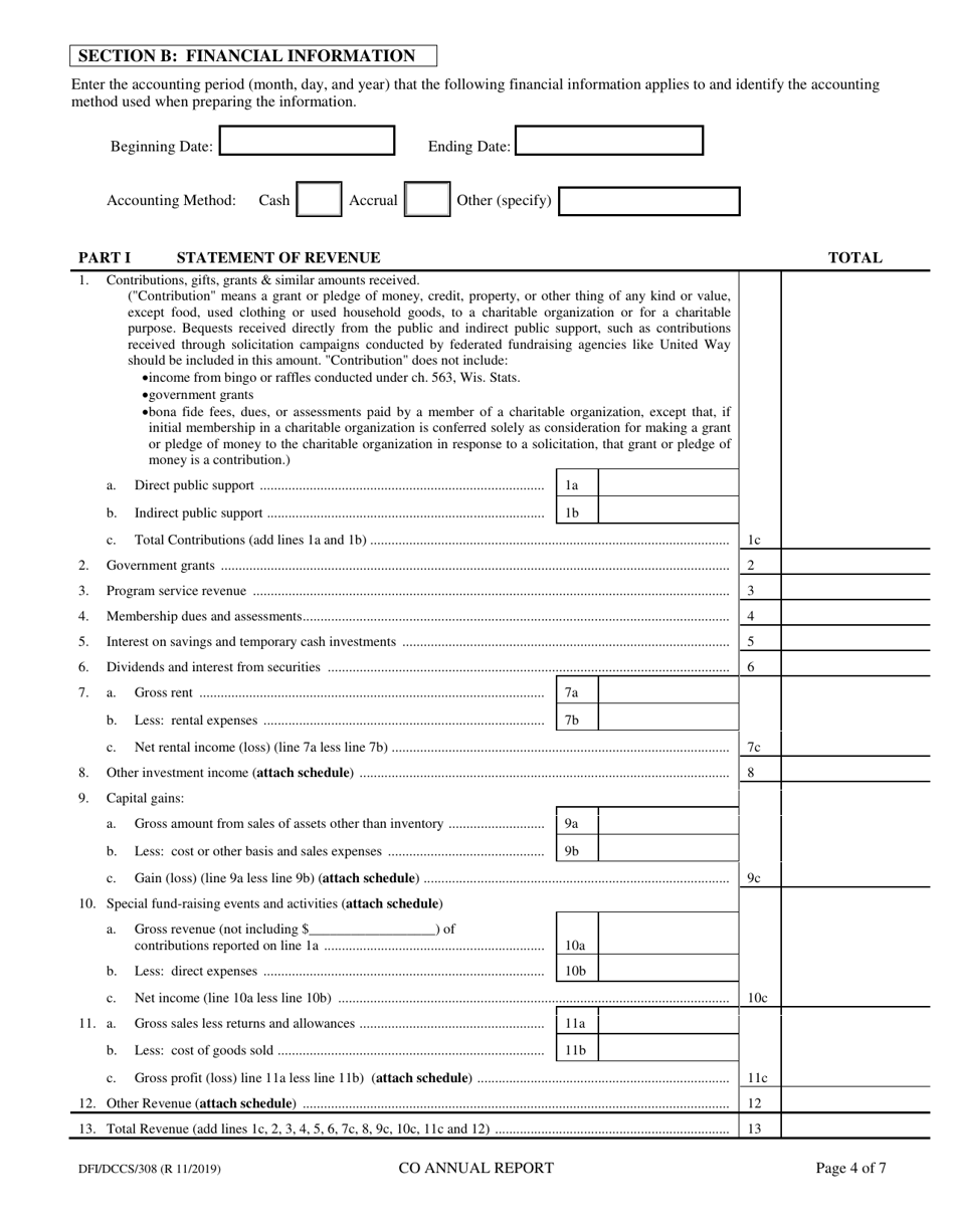 Form 308 Fill Out Sign Online And Download Fillable Pdf Wisconsin Templateroller 2989