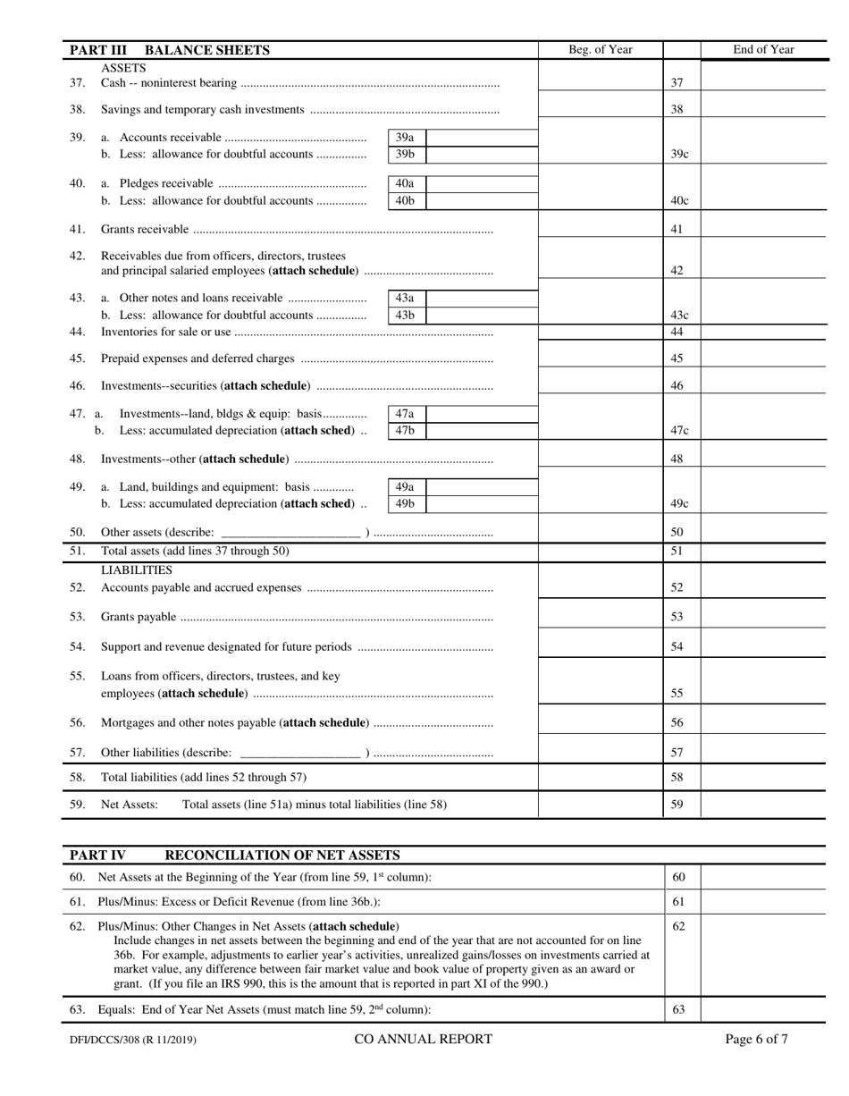 Form 308 Charitable Organization Annual Report - Wisconsin, Page 6