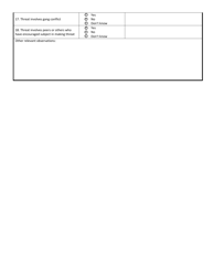 Wisconsin School Threat Assessment Form - Phase II - Key Observations - Wisconsin, Page 2