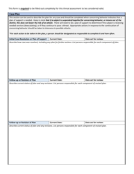 Wisconsin School Threat Assessment Form - Phase Iii - Case Plan - Wisconsin