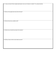 Wisconsin School Threat Assessment Form - Phase I - Target Interview - Wisconsin, Page 3
