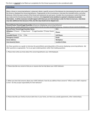 Wisconsin School Threat Assessment Form - Phase I - Parent/Foster Parent/Legal Guardian Interview - Wisconsin