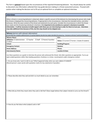 Wisconsin School Threat Assessment Form - Phase I - Witness Interview - Wisconsin