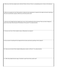 Wisconsin School Threat Assessment Form - Phase I - Witness Interview - Wisconsin, Page 2