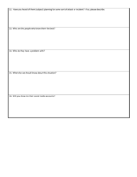 Wisconsin School Threat Assessment Form - Phase I - Witness Interview - Wisconsin, Page 3