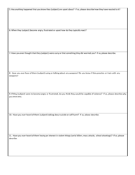 Wisconsin School Threat Assessment Form - Phase I - Additional Interviewee - Wisconsin, Page 2