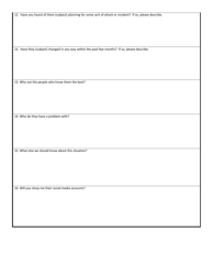 Wisconsin School Threat Assessment Form - Phase I - Additional Interviewee - Wisconsin, Page 3