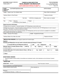 Form F-00905 Tuberculosis Infection Initial Request for Medication - Wisconsin