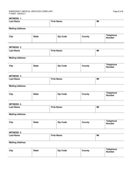 Form F-00567 Emergency Medical Services Complaint - Wisconsin, Page 2