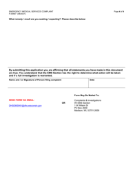 Form F-00567 Emergency Medical Services Complaint - Wisconsin, Page 4