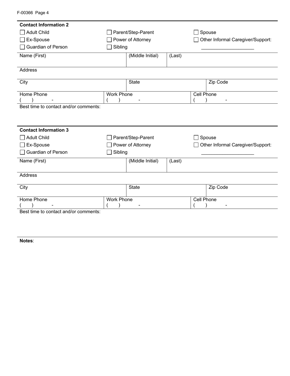 Form F-00366 Wisconsin Adult Long Term Care Functional Screen (Ltcfs) - Wisconsin, Page 4