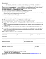 Form F-01647 &quot;Coverdell Emergency Medical Services (EMS) Partner Agreement&quot; - Wisconsin