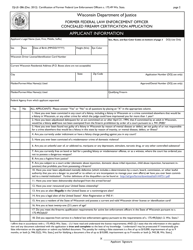Form DJ-LE-286 Former Federal Law Enforcement Officer Concealed Firearm Certification Application - Wisconsin, Page 2