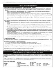 Form DJ-LE-286 Former Federal Law Enforcement Officer Concealed Firearm Certification Application - Wisconsin, Page 3