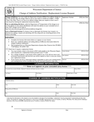 Form DJ-LE-285 &quot;Change of Address Notification/Replacement License Request&quot; - Wisconsin