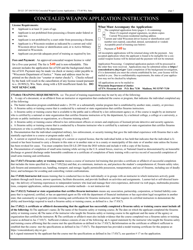Form DJ-LE-287 &quot;Application for Concealed Weapon License&quot; - Wisconsin