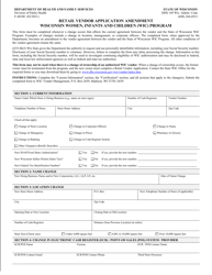 Document preview: Form F-40108 Retail Vendor Application Amendment - Wisconsin Women, Infant, and Children (Wic) Program - Wisconsin