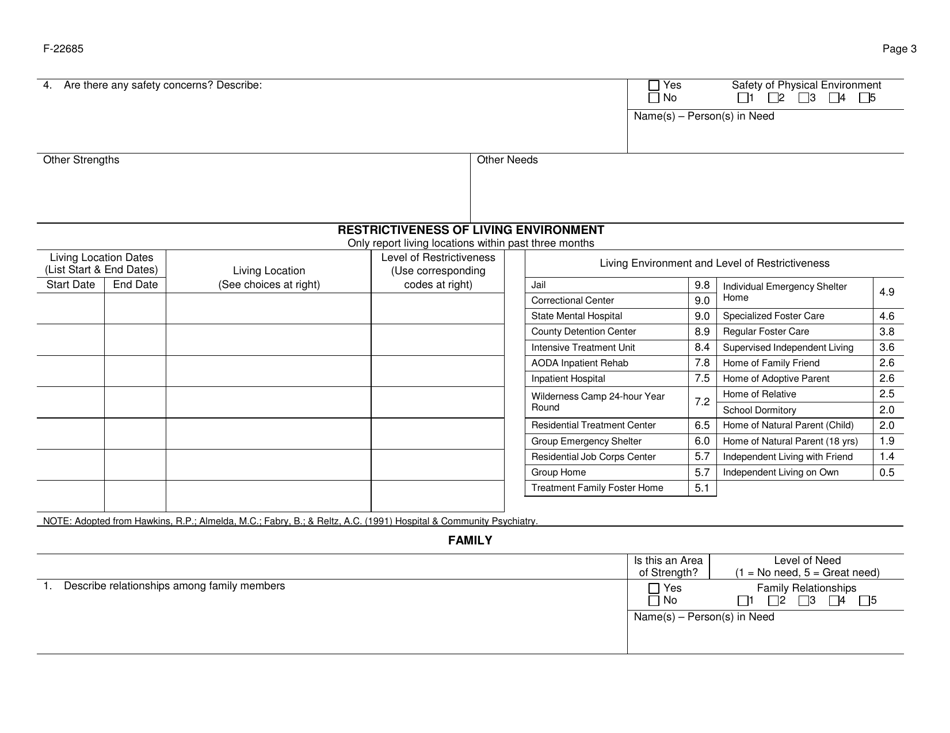 Form F-22685 Collaborative Systems of Care (Csoc) Summary of Strengths and Needs Assessment - Wisconsin, Page 3