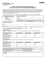 Document preview: Form F-00246 Employer Health Insurance Verification Individual Follow-Up Health Insurance Information - Wisconsin