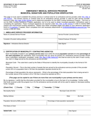 Document preview: Form F-47255 Municipal Signature and Population Verification - Emergency Medical Services Program - Wisconsin