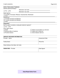 Form F-02474 Active Tuberculosis (Tb) Disease Follow-Up Report - Wisconsin, Page 2