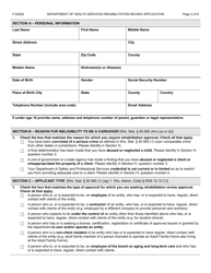 Form F-83263 Rehabilitation Review Application - Wisconsin, Page 2