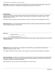 Form F-02384 Syndromic Surveillance Data Use Application - Wisconsin, Page 2