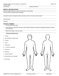 Form F-43023 Wisconsin Organ and Tissue Recovery and Assessment - Wisconsin, Page 2