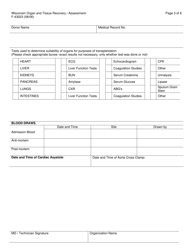 Form F-43023 Wisconsin Organ and Tissue Recovery and Assessment - Wisconsin, Page 3