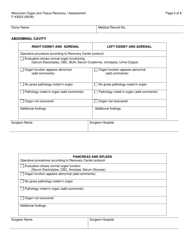 Form F-43023 Wisconsin Organ and Tissue Recovery and Assessment - Wisconsin, Page 5