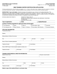 Document preview: Form F-47482 EMS Training Center Certification Application - Wisconsin