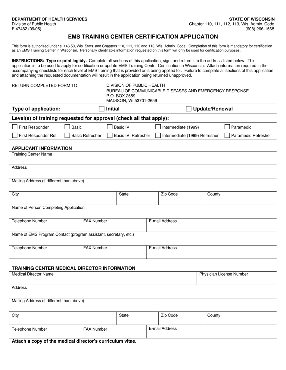Form F-47482 - Fill Out, Sign Online and Download Printable PDF ...