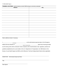 Form F-47482 EMS Training Center Certification Application - Wisconsin, Page 4