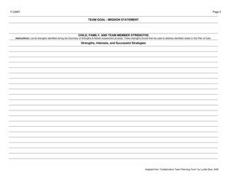 Form F-22687 Collaborative Systems of Care (Csoc) Plan of Care - Wisconsin, Page 2