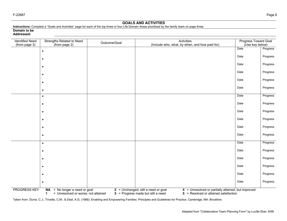 Form F-22687 Collaborative Systems of Care (Csoc) Plan of Care - Wisconsin, Page 6