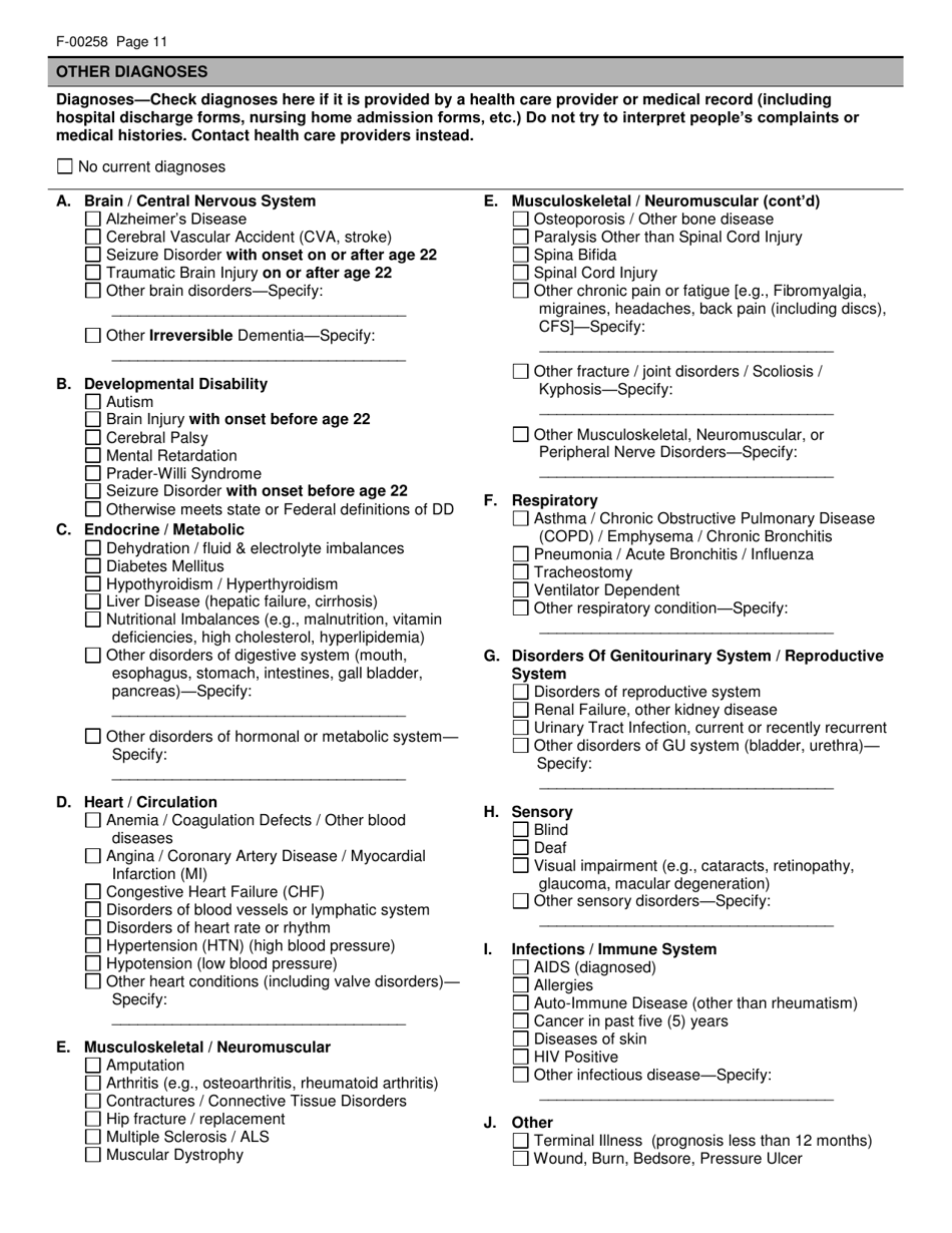 Form F-00258 Functional Eligibility Screen for Mental Health and Mental Health  Aoda (Co-occurring) Services - Wisconsin, Page 11