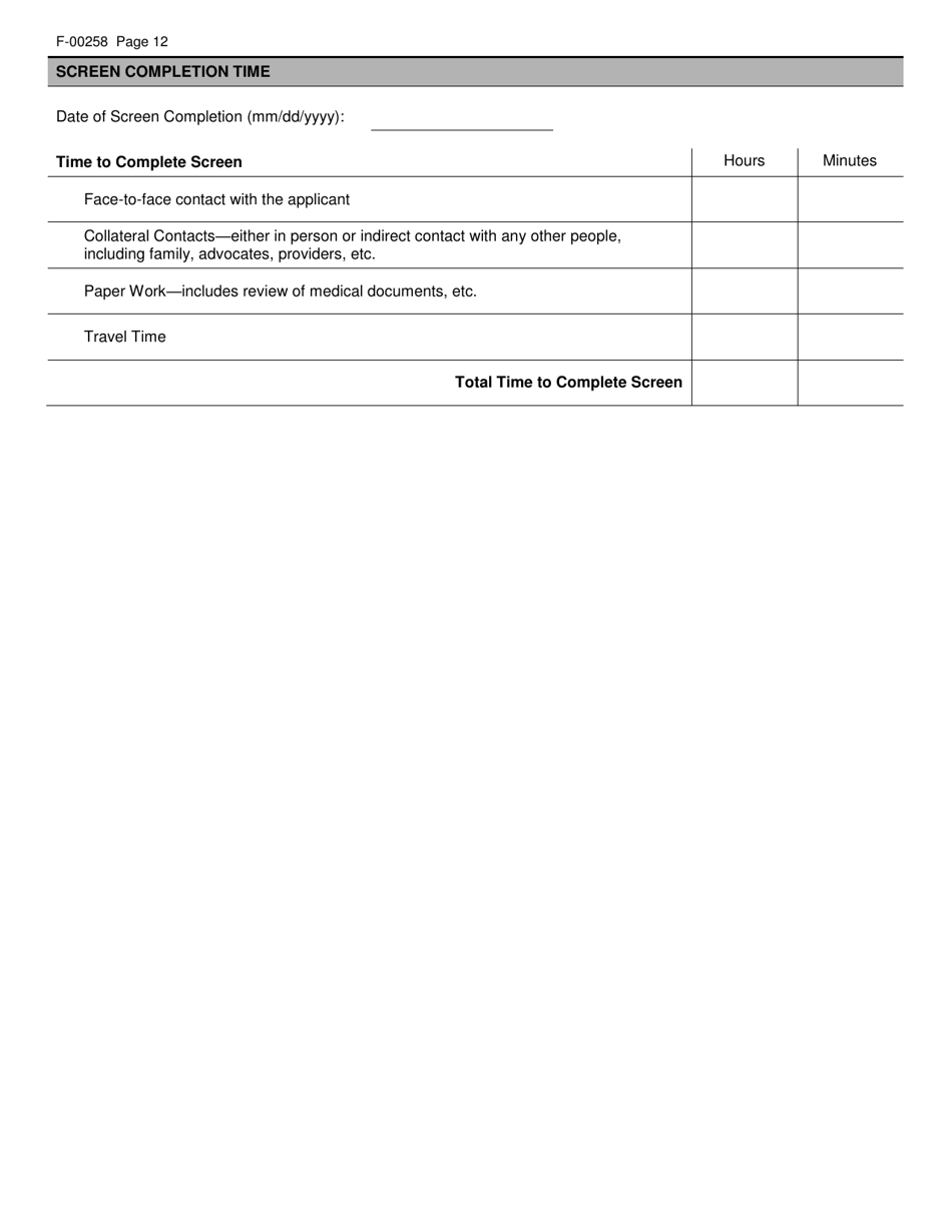 Form F-00258 Functional Eligibility Screen for Mental Health and Mental Health  Aoda (Co-occurring) Services - Wisconsin, Page 12