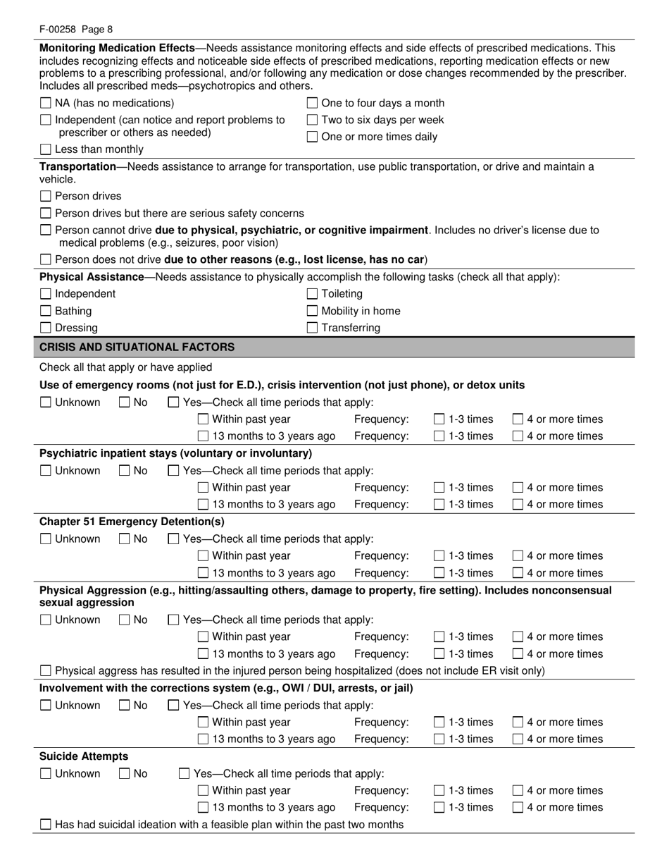 Form F-00258 - Fill Out, Sign Online and Download Printable PDF ...