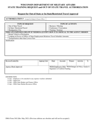 DMA Form 38-E State Training Request and out of State Travel Authorization - Wisconsin, Page 3