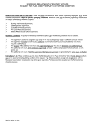 DMA Form 39 Request for Flsa Exempt Employee Overtime Exception - Wisconsin, Page 2