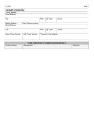 Form F-01651 Employee Information - Wisconsin, Page 2